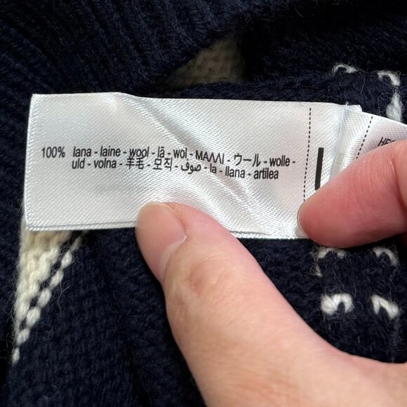 NWOT Zara Navy Striped 100% Wool Knit Cardigan with Nautical Buttons Details - Picture 10 of 10